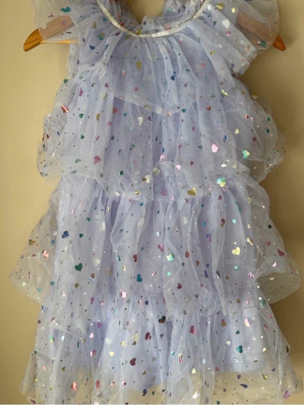 Lola and the Boys ssize 12, Lilac Tulle, Heart Print, Ruffle Dress